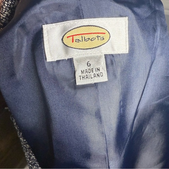 Talbots Blazer Navy White Tweed Fringe Preppy Career Size 6 - Picture 6 of 6